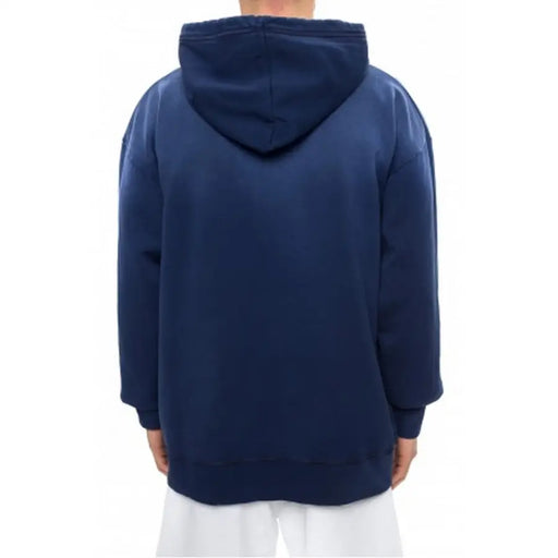 Sweat à capuche oversize bleu marine en coton, coupe décontractée, poignets et ourlet côtelés. Dsquared collection de plans pour hommes
