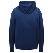 Navy blue cotton hooded sweatshirt with ribbed cuffs and hem from Dsquared men blue print collection