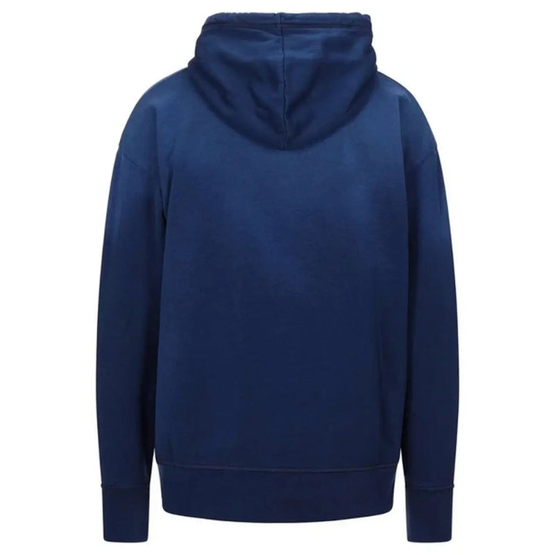 Navy blue cotton hooded sweatshirt with ribbed cuffs and hem from Dsquared men blue print collection