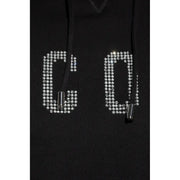 Noir Dsquared Sweat à capuche en coton pour homme, col rond, orné du logo « co » décoré de strass scintillants.