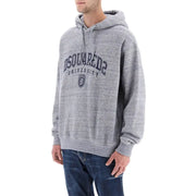 Dsquared Sweat-shirt à capuche gris pour homme en coton chiné gris avec logo universitaire en lettres arquées gris foncé.