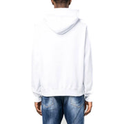 Dsquared Sweat-shirt à capuche blanc en coton pour homme, doté d'un design minimaliste épuré et d'un tissu doux pour une tenue décontractée.