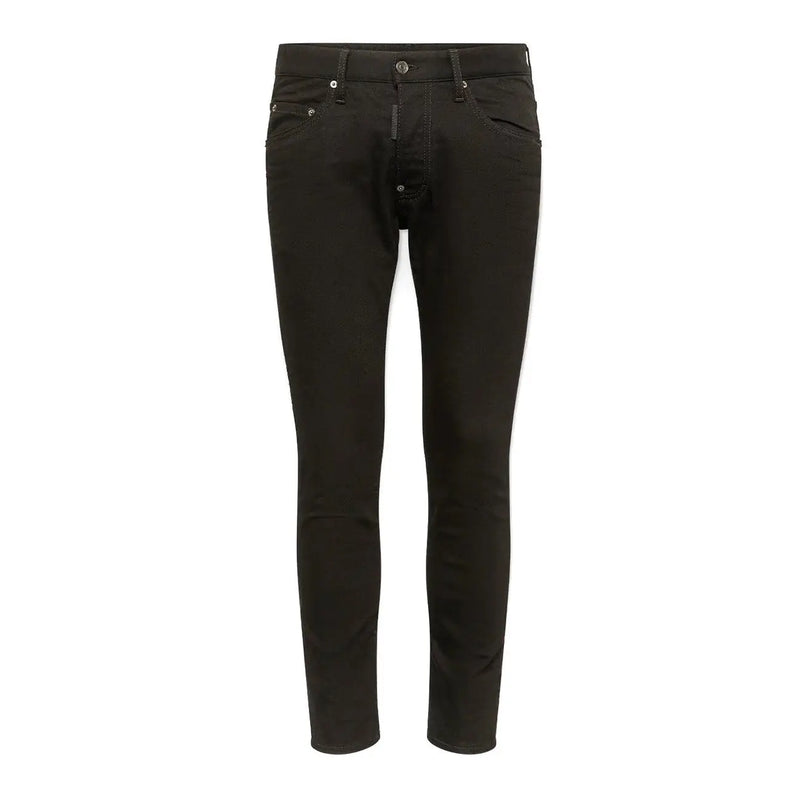 Jean Dsquared2 pour homme, noir, coupe slim, avec surpiqûres discrètes, vue de face