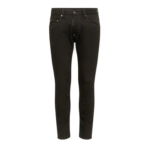 Jean Dsquared2 pour homme, noir, coupe slim, avec surpiqûres discrètes, vue de face