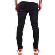 Jean Dsquared2 pour homme, noir, coupe slim, genoux usés, vue de face