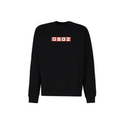 Sweat-shirt Dsquared2 pour homme, noir, en coton, col rond, avec logo rouge et inscription DSQ blanche sur la poitrine