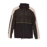 Dsquared2 men black and beige turtleneck zip blazer with neon yellow trim for spring summer wear