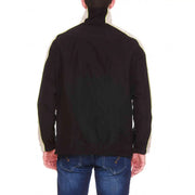 Dsquared2 men black turtleneck zip blazer spring summer with black and beige athletic jacket featuring contrasting side panels