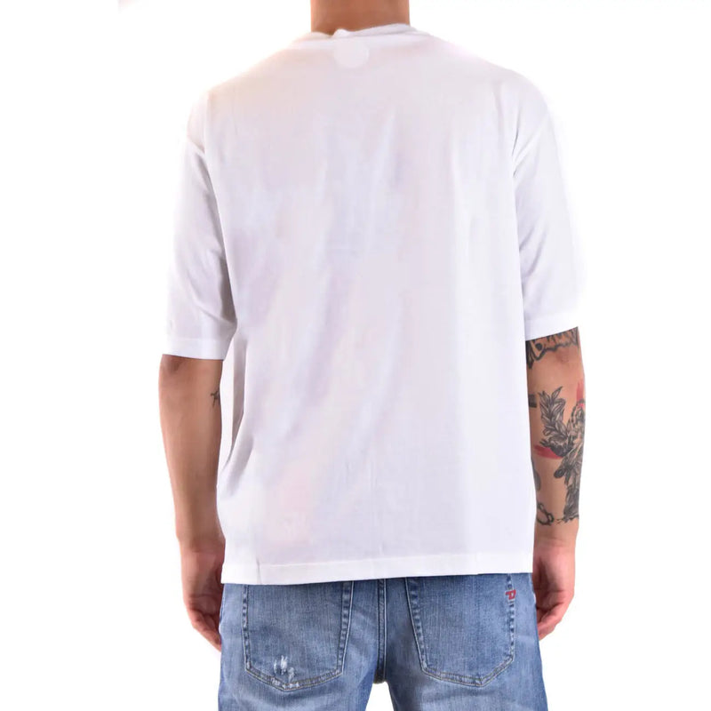 T-shirt Dsquared2 pour homme, blanc, col rond et manches courtes, en coton respirant.