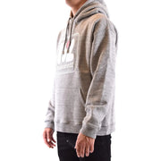 Sweat à capuche gris en coton pour homme Dsquared2, orné d'un logo rectangulaire blanc avec inscription rouge et noire sur le devant