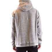 Sweat à capuche gris chiné pour homme Dsquared2, coupe décontractée et poignets côtelés.