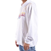 Sweat-shirt à capuche blanc en coton Dsquared2 pour homme, orné d'un logo imprimé en dégradé sur la poitrine.
