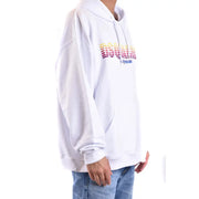 Sweat-shirt à capuche Dsquared2 pour homme, blanc, en coton, avec imprimé graphique dégradé coloré sur la poitrine