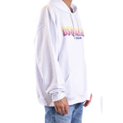 Dsquared2 men sweatshirt white cotton hooded print with colorful gradient graphic across the chest