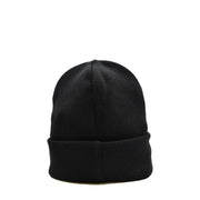 Bonnet noir en laine tricotée pour homme dsquared2, avec revers et logo imprimé, idéal pour l'automne et l'hiver.