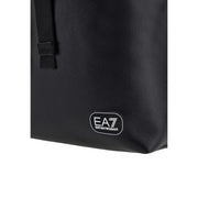 Sac cabas Emporio Armani ea7 pour femme en cuir noir texturé au design minimaliste, vue de face