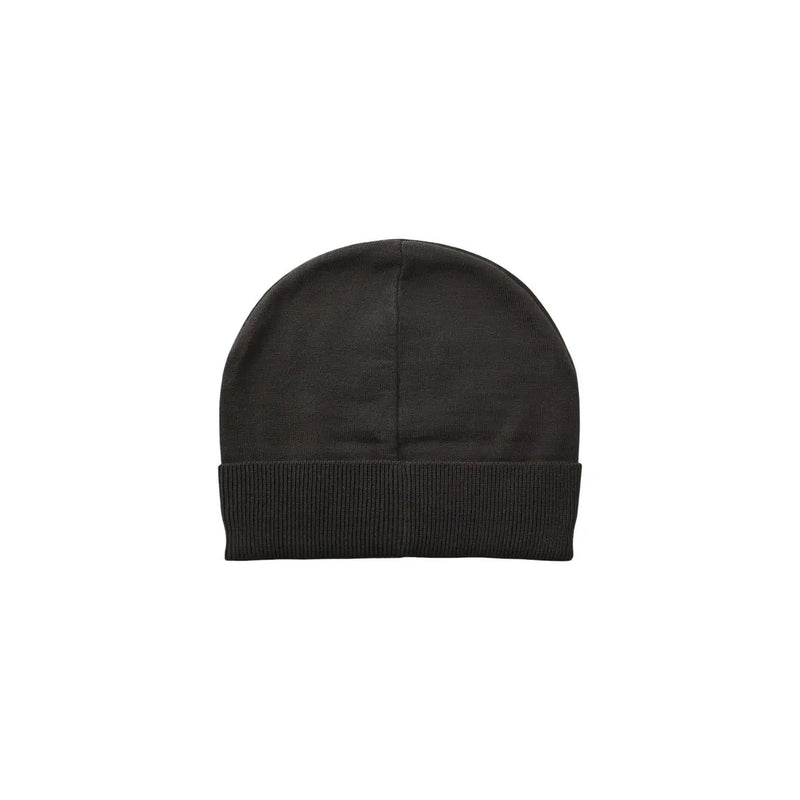 Bonnet EA7 pour homme en maille noire avec bord-côtes, vue de face