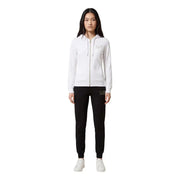 Combinaison EA7 noire à capuche zippée avec poches, sweat à capuche blanc, pantalon de jogging noir, baskets blanches
