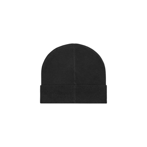 Bonnet EA7 pour homme, en maille côtelée noire avec revers, vue de face