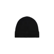 Bonnet EA7 pour homme, en maille côtelée noire avec revers, vue de face