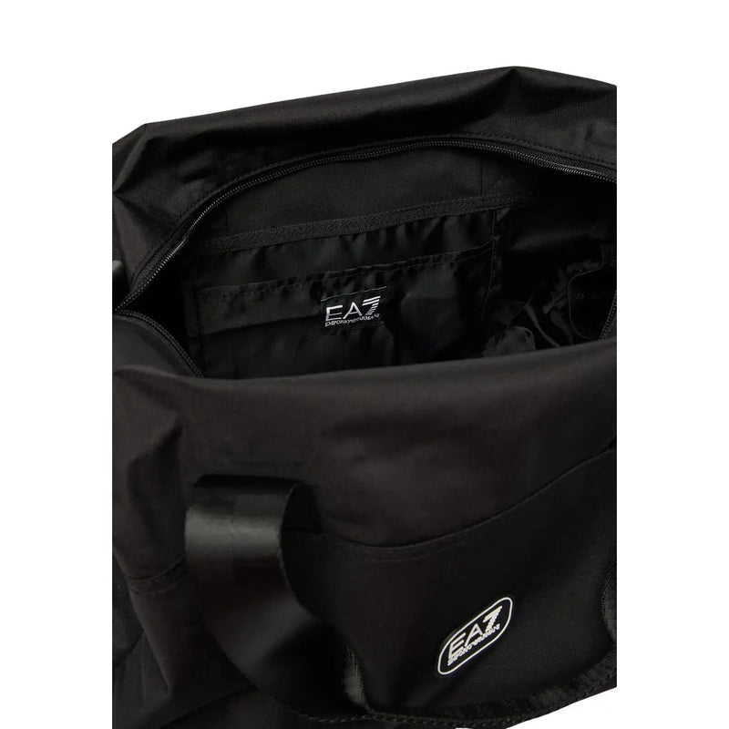 Ea7 Sac bandoulière noir pour femme, orné d'un logo discret et d'un design minimaliste, vue de profil