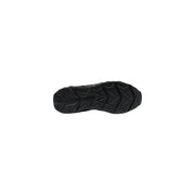 Baskets sport à enfiler pour homme ea7, en polyester noir, semelle en caoutchouc noir à motif géométrique.