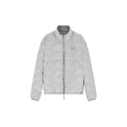 Ea7 Blazer gris à col roulé zippé pour homme, confectionné dans un mélange de polyester et doté d'une doudoune grise à motif logo discret et de poignets côtelés.