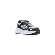 Ea7 Baskets noires à lacets pour hommes, en polyester, avec un design imposant et des empiècements en mesh et synthétiques.