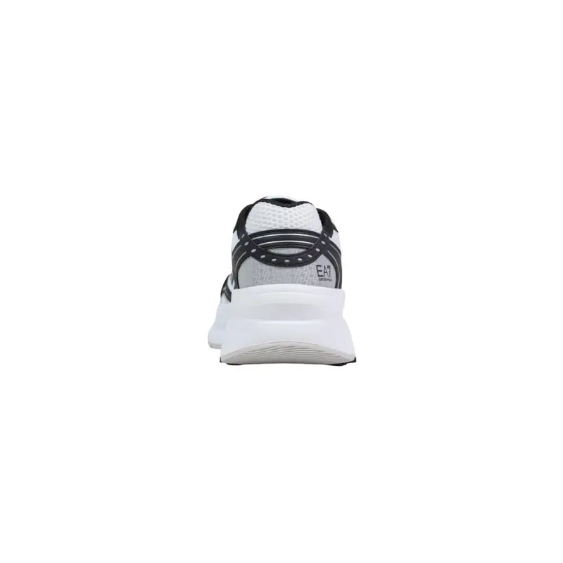 Ea7 Baskets homme noires et blanches avec empeigne en mesh, col rembourré, semelle intermédiaire épaisse et fermeture à lacets en polyester.