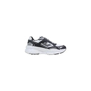 Baskets EA7 pour homme, noires et blanches, avec semelle épaisse, tige en mesh et lacets en polyester.