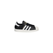 Baskets adidas Superstar en cuir noir avec bout renforcé en caoutchouc blanc et trois bandes pour un style décontracté