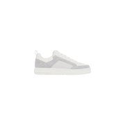 Ea7 Baskets pour homme en daim blanc et gris clair, au design minimaliste et épuré, pour un usage décontracté.