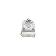 Ea7 men sneakers in white and gray with a sleek modern design featuring mesh and synthetic polyester lace up shoes