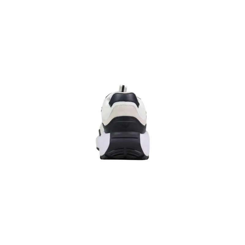 Ea7 Baskets homme blanches et noires à semelle épaisse en caoutchouc polyuréthane, collection printemps-été