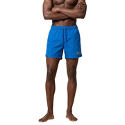 Short de bain homme ea7 bleu vif en polyester avec ceinture à cordon et logo sur la jambe gauche