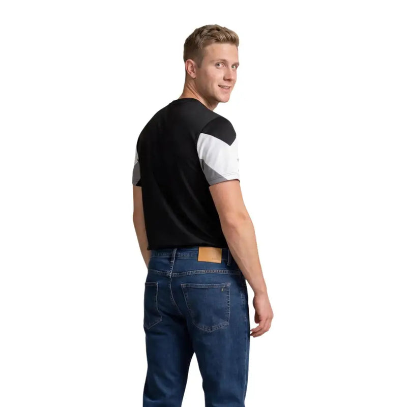 Ea7 hommes t-shirt T-shirt à manches courtes bicolore noir et blanc, au design moderne et élégant, confectionné en coton doux.
