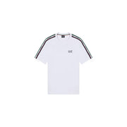 Blanc ea7 Emporio Armani Homme t-shirt avec des empiècements rayés aux épaules et des manches courtes pour un style décontracté