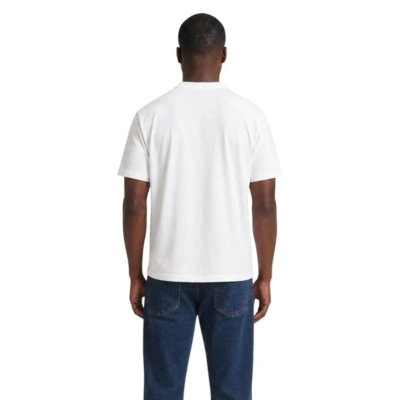 Ea7 T-shirt blanc en coton pour homme, coupe classique, col rond simple et manches courtes, en coton respirant.