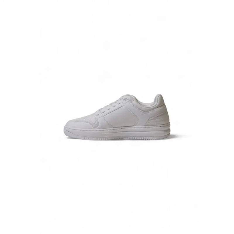 Ea7 bas en cuir blanc pour hommestop Baskets à lacets et semelle en caoutchouc au design minimaliste épuré et aux coutures discrètes.