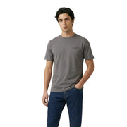Ea7 coton gris pour hommes t-shirt avec un logo noir discret sur la poitrine gauche, idéal pour les tenues décontractées