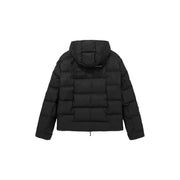 Ea7 Doudoune noire pour homme, matelassée et à capuche, vue de face