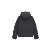 Ea7 Doudoune Emporio Armani pour homme, noire avec logo blanc sur la manche, vue de face