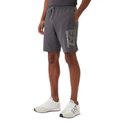 Ea7 Short gris pour homme avec logo blanc sur le côté, vue de face