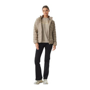 Veste d'hiver beige en polyester pour femme EA7, dotée d'une doublure matelassée, d'un col montant et d'un style moderne.