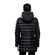 Ea7 Doudoune d'hiver noire à capuche en polyester pour femme, matelassée et style doudoune, idéale par temps froid.