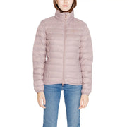 Ea7 Doudoune matelassée rose poudré à col roulé et fermeture éclair pour femme, en polyamide, avec col montant et fermeture éclair.