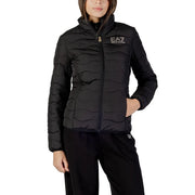 Doudoune matelassée noire ea7 Emporio Armani avec col montant et fermeture éclair pour femme