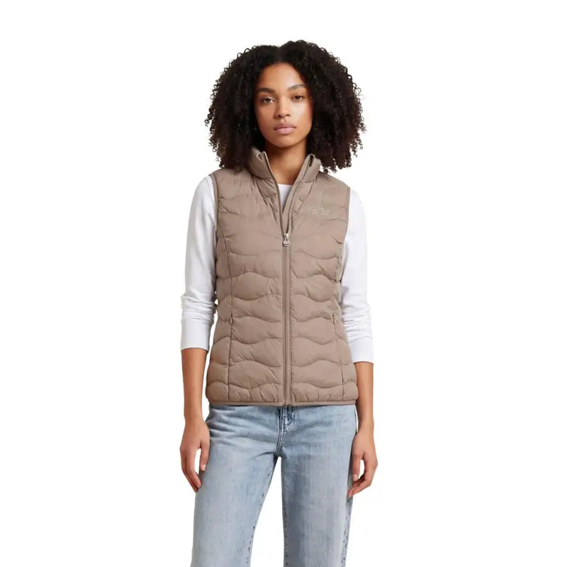 Gilet matelassé sans manches noir pour femme EA7 avec poches zippées