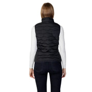 Gilet matelassé sans manches noir pour femme EA7, col montant, poches zippées