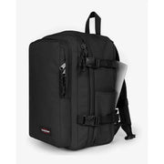 Sac à dos Eastpak noir pour homme, en polyamide, avec plusieurs fermetures éclair et bretelles réglables, dimensions 40 x 25 x 20 cm.